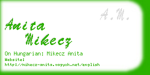 anita mikecz business card